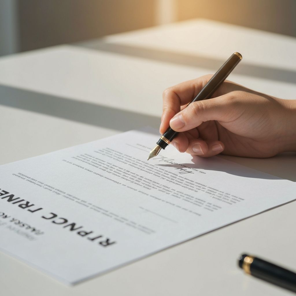 Clear paperwork at the kitchen table — approachable, not corporate